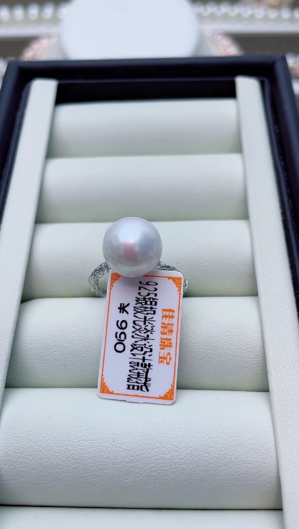 淡水珍珠戒指银S925镶嵌W20