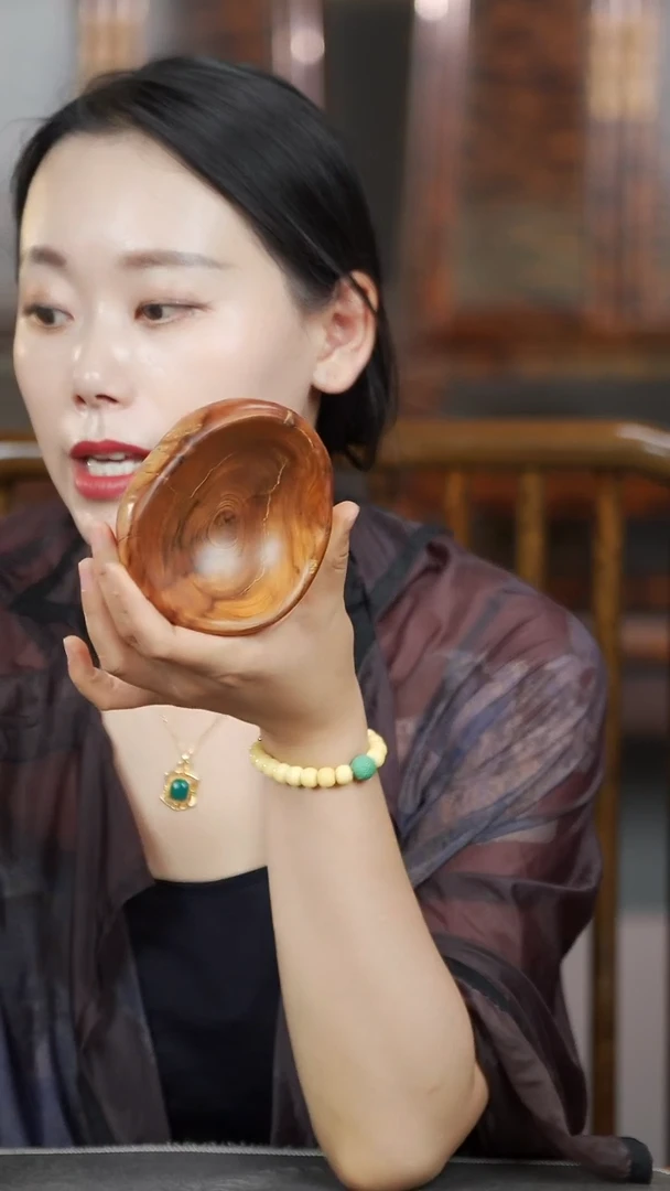 柏木（崖柏）满淳化黑油雷击料坚果盘243