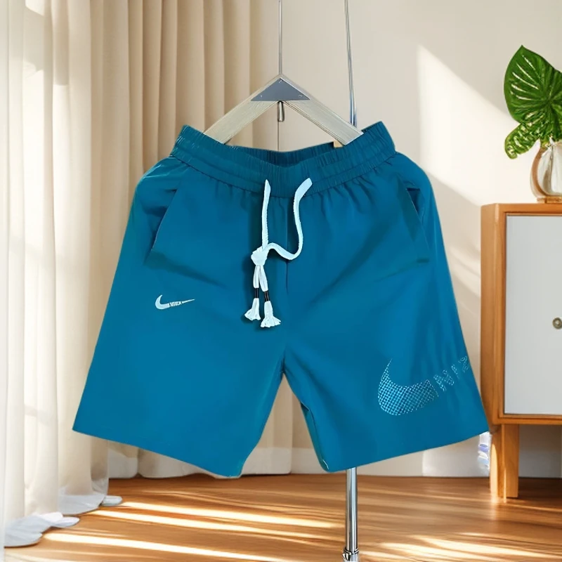 爆款夏季刺绣时尚短裤百搭男士简约休闲裤潮流透气速干宽松运动裤