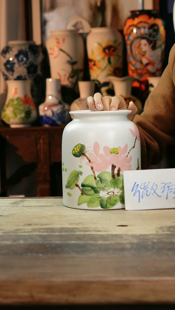 【闪购商品】瓷片景德镇纯手工釉下彩精品花瓶