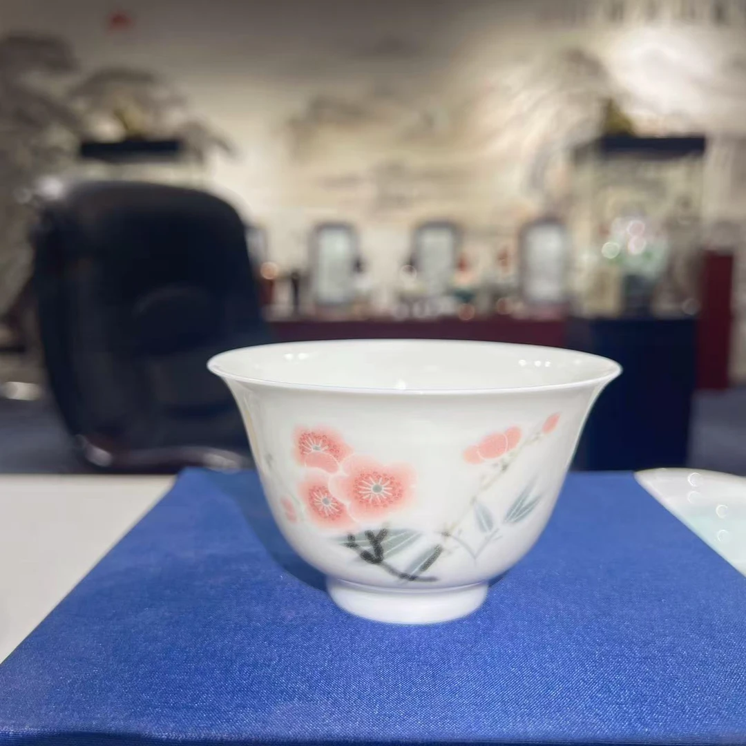 【周周严选】红梅撇口茶杯