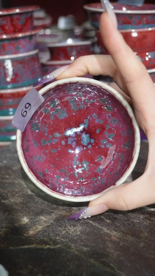 摆件陶精品窑变钧瓷茶器