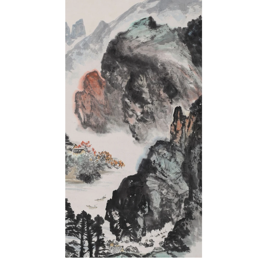 LOT.122 《大渡河畔》97*54cm 纸本设色镜片