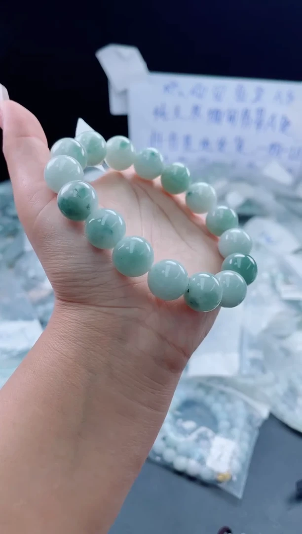 未镶嵌定制翡翠珠串13.9