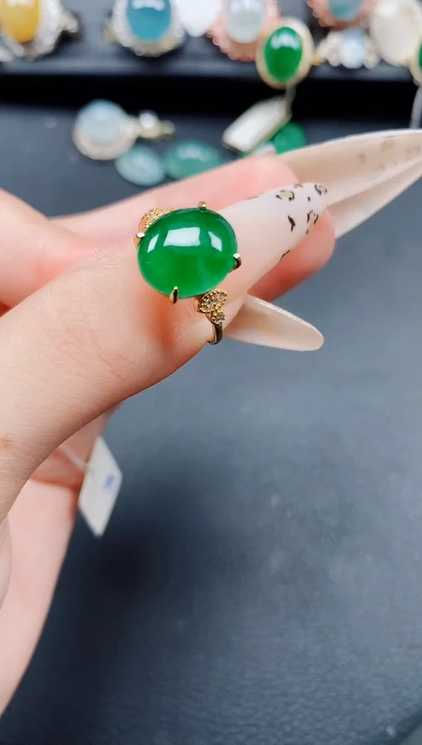 银S925镶嵌戒指翡翠翡翠