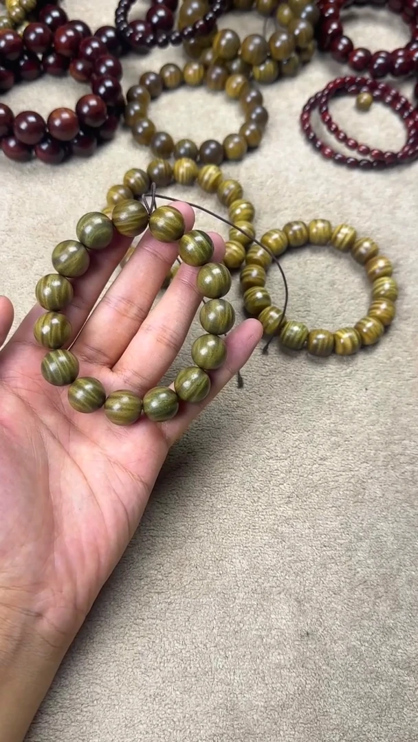 维腊木（绿檀）手串/手链千****恋1.5水波