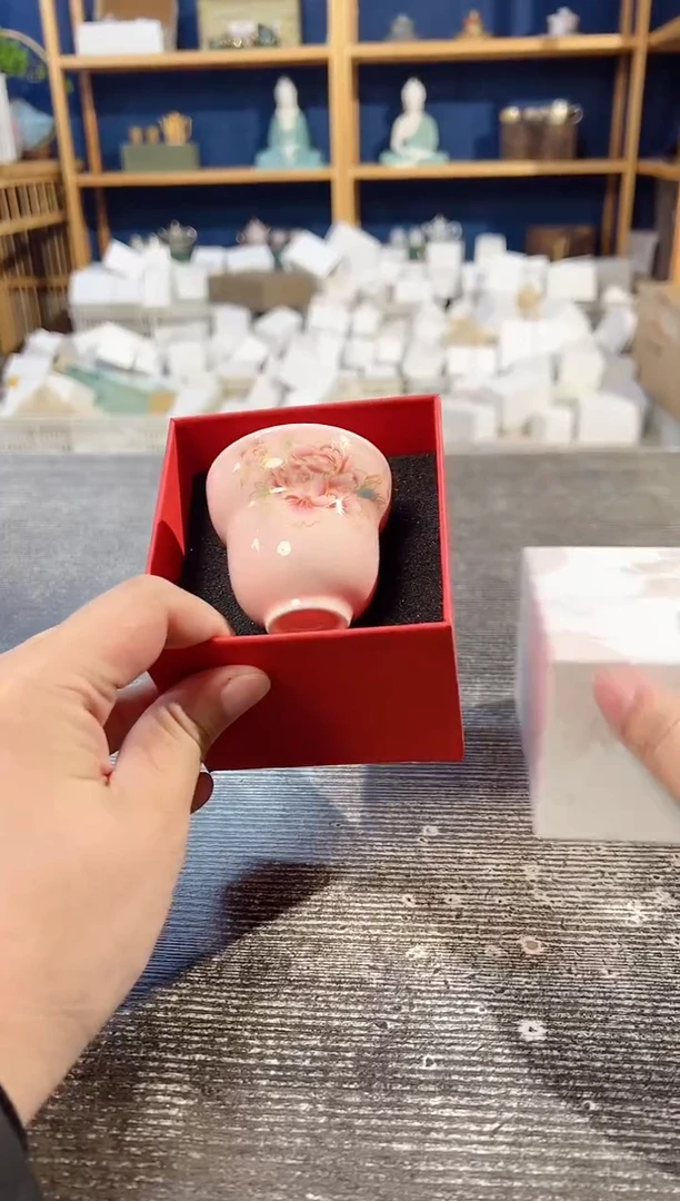 【闪购商品】其他粉色葫芦牡丹杯带礼盒