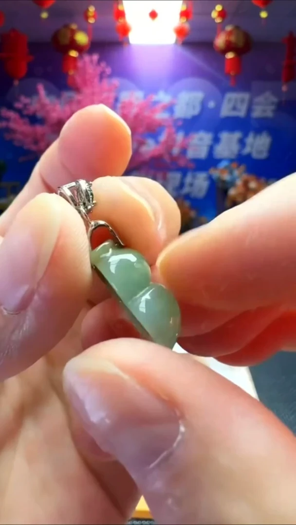 吊坠(不含链)银S925镶嵌翡翠吊坠
