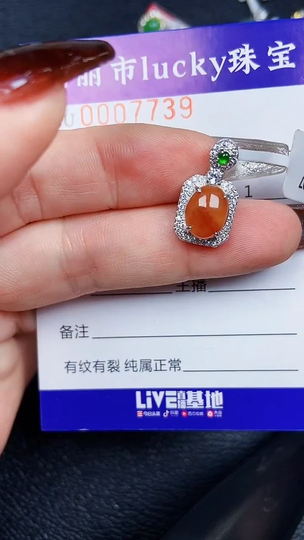 颈饰银S925镶嵌翡翠7739