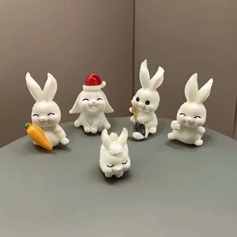 可爱卡通小兔子桌面微景观车载摆件多肉造景装饰品儿童女生礼物