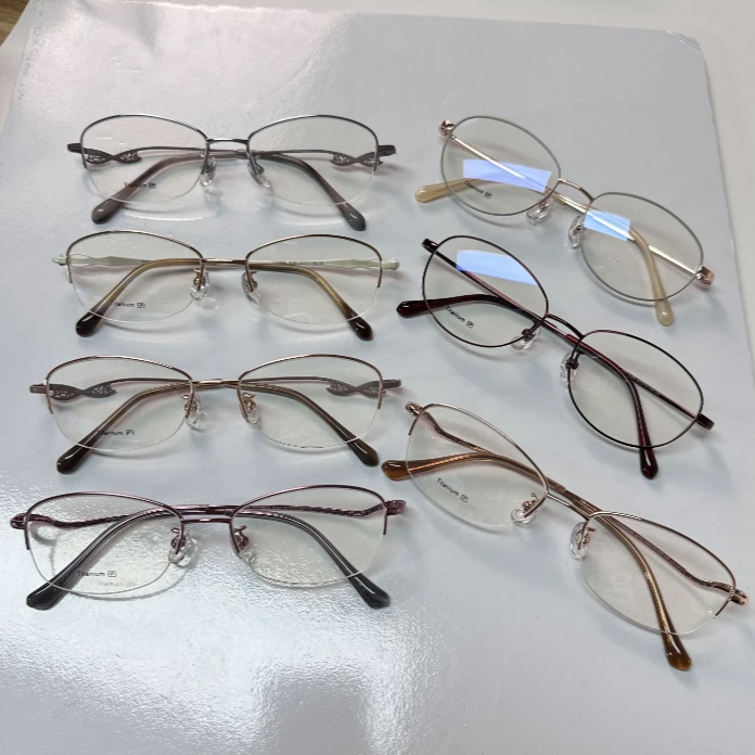丹阳眼镜批发  新货福利高品商务纯钛女士款纯钛混批合集
