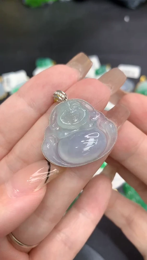 吊坠(不含链)18K金镶嵌翡翠111111111