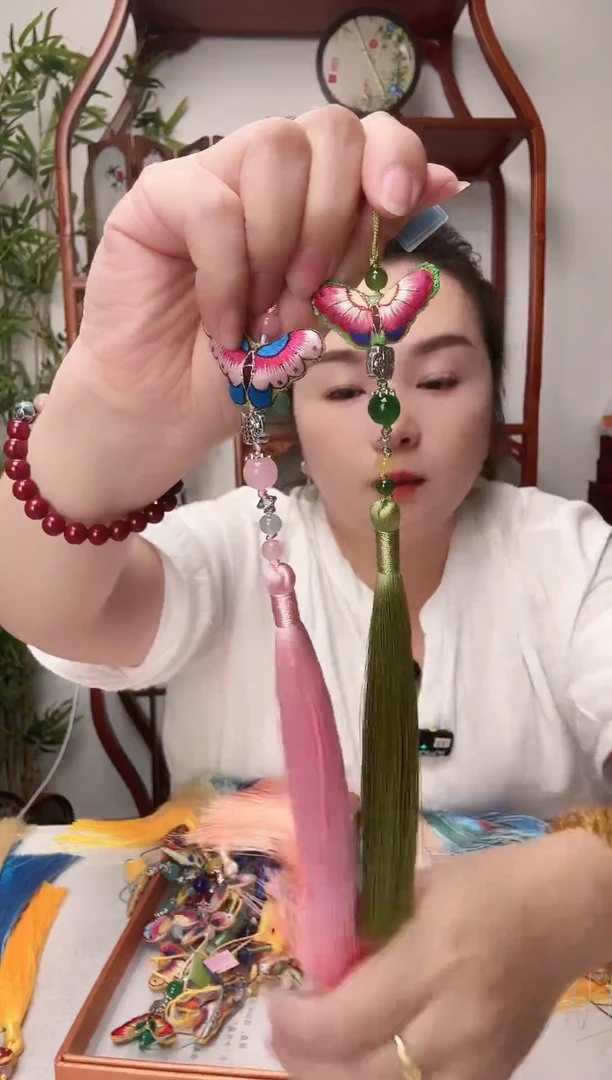 刺绣吊坠流苏双面绣花