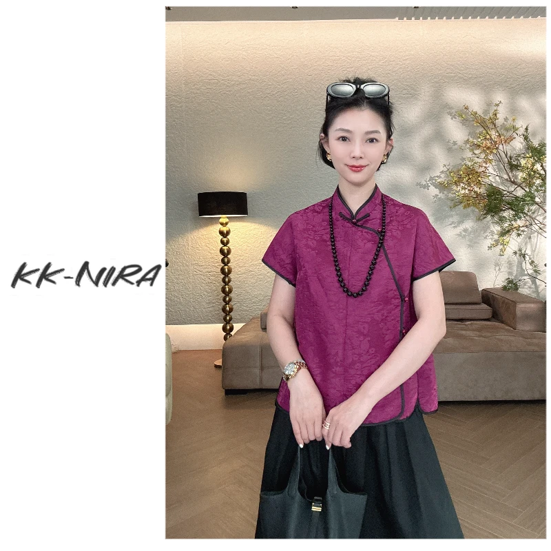 KK-NIRA 夏季高定提花立领上衣