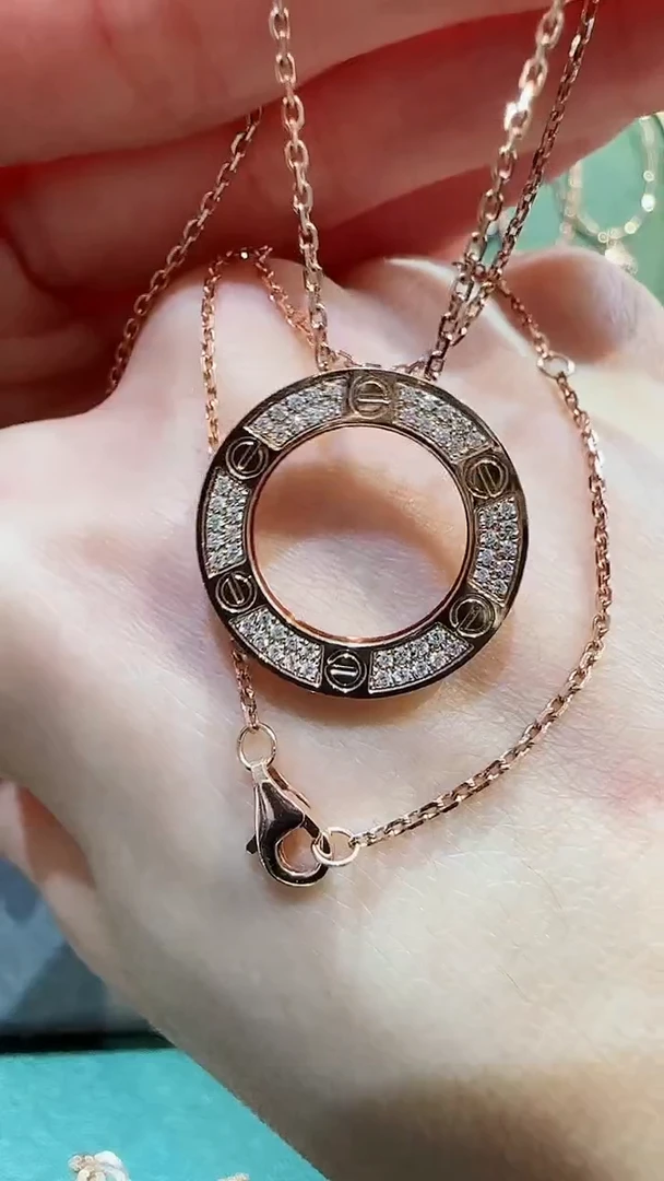 【闪购商品】钻石套链18K金镶嵌18K金钻石饼饼套链