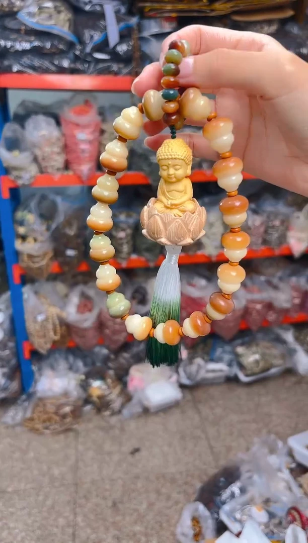 吊坠菩提根/象牙果葫芦大卡手持带莲花佛