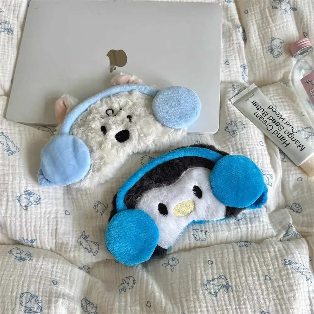 可爱卡通毛绒眼罩夏日冰感眼罩学生午休遮光睡眠眼罩卡通造型眼罩