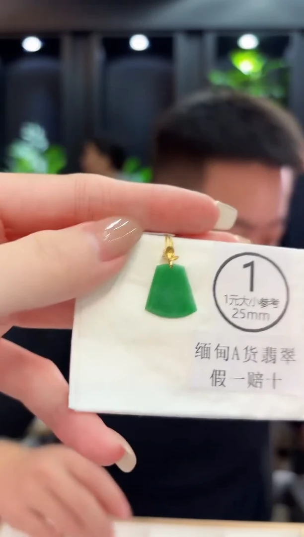 颈饰18K金镶嵌翡翠缅料A货/支持复检/一件