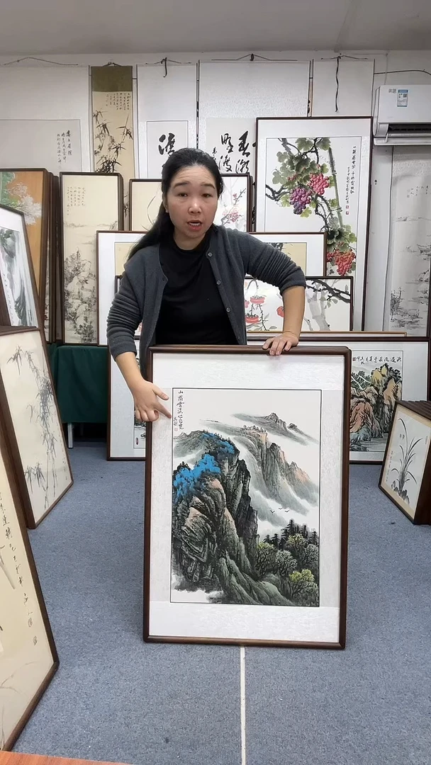 国画尺寸63*93实木画框京东包邮手绘