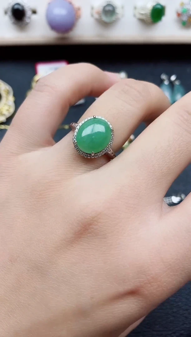 【闪购商品】翡翠戒指银S925镶嵌11111