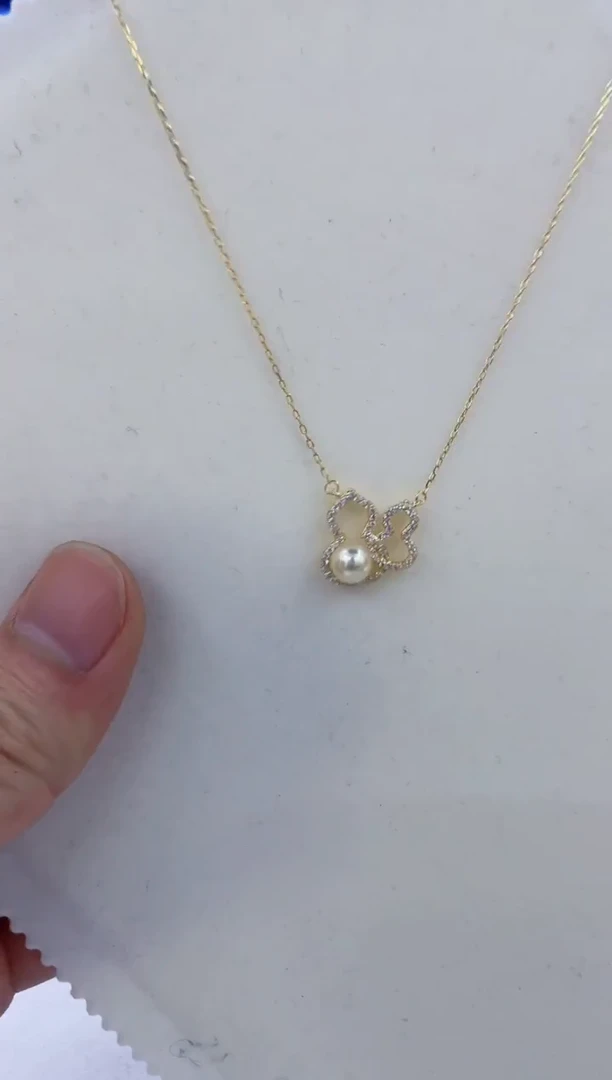 颈饰银S925镶嵌海水珍珠