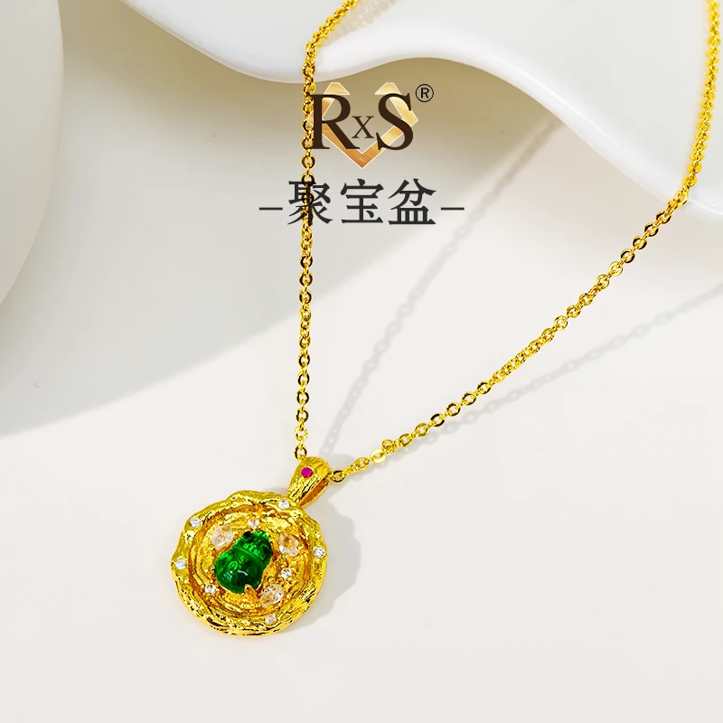 铜合金项链 镀K金 L013【聚宝盆】葫芦聚宝盆项链