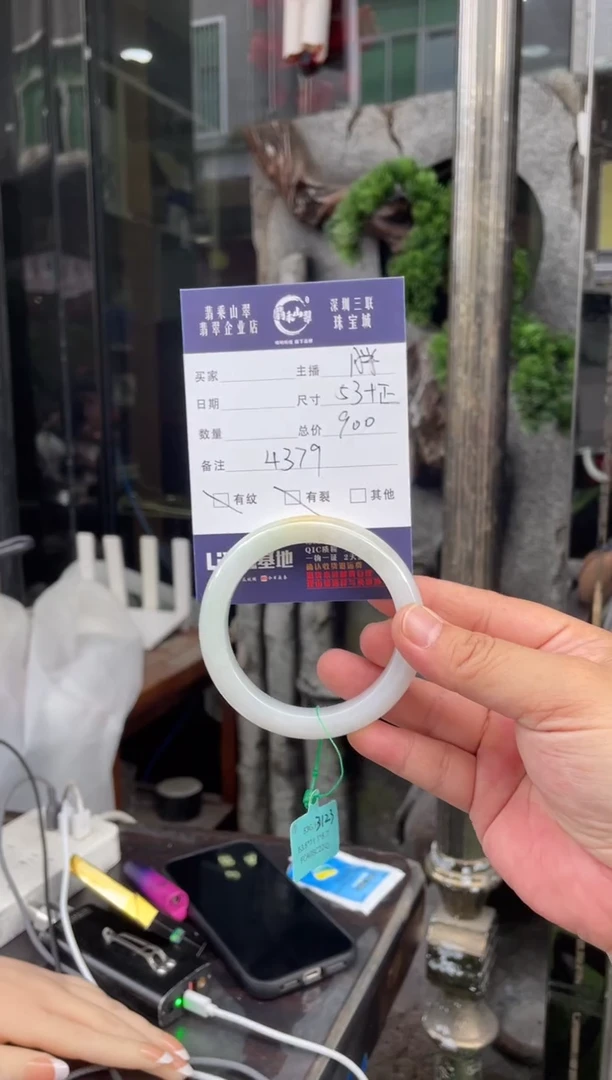 未镶嵌手镯翡翠W 53正圈 4379