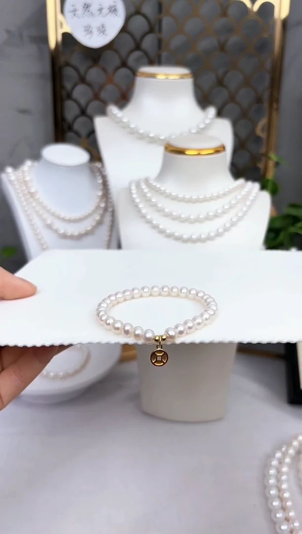 【闪购商品】淡水珍珠手串未镶嵌淡水珍珠小钱币手串