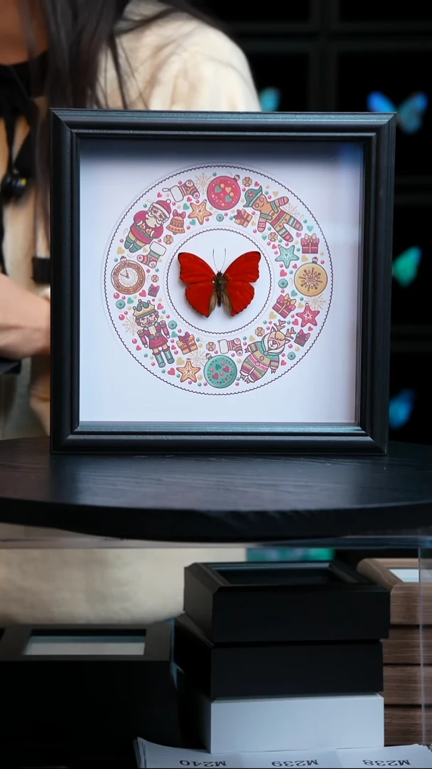 血漪蛱蝶圆形姜饼人8寸方框