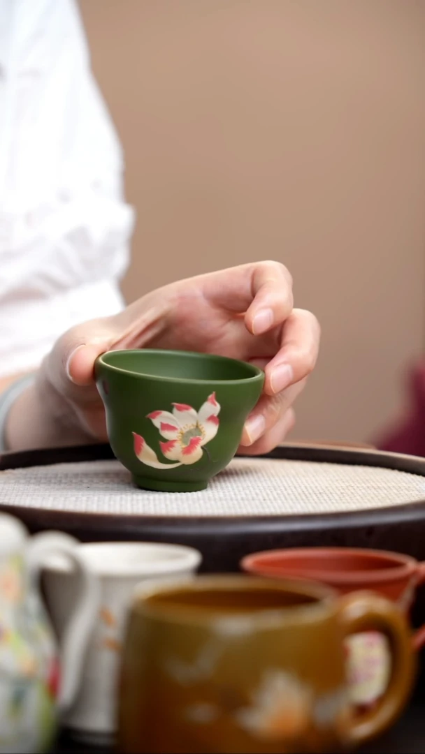 茶壶紫砂民国绿葫芦杯荷花