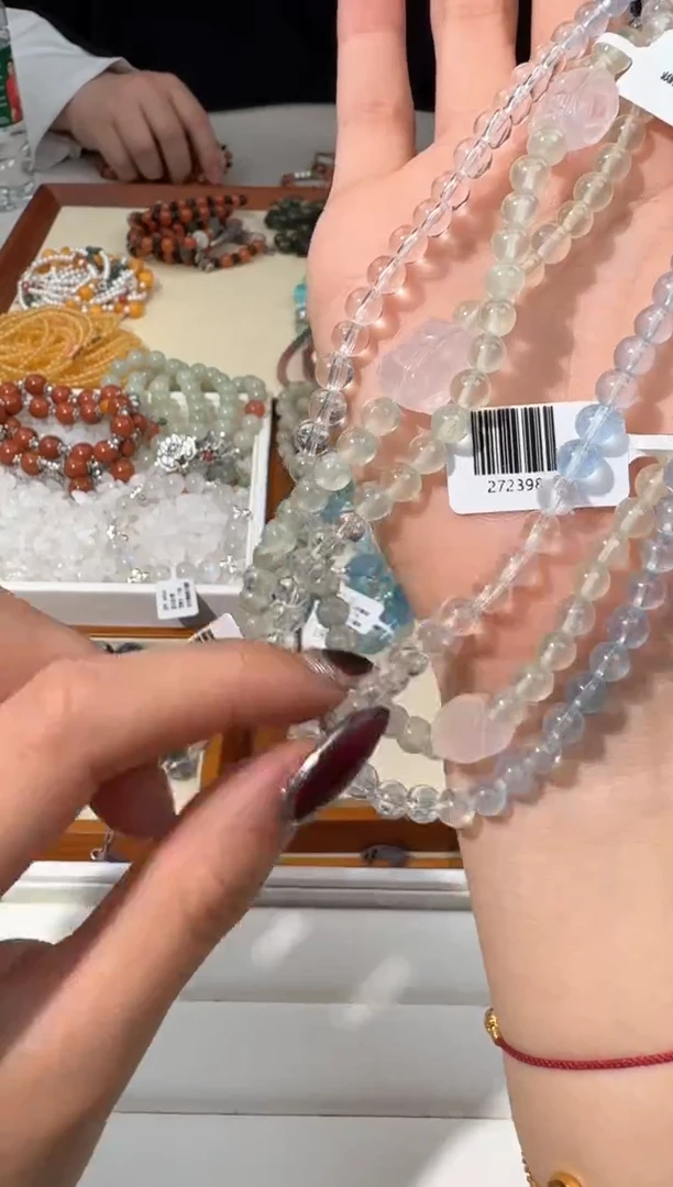 【闪购商品】水晶手链未镶嵌C025白水葡萄海蓝貔貅双圈