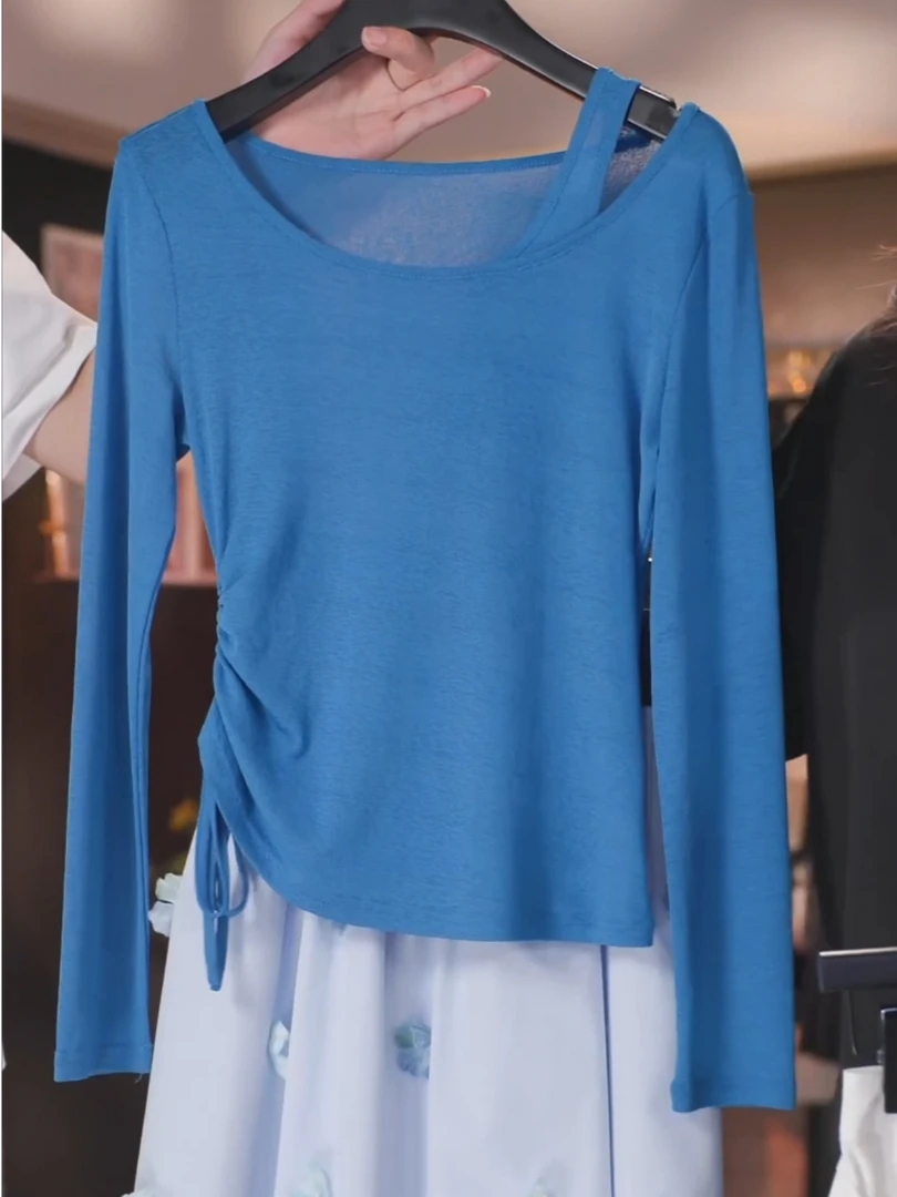 百搭长袖T恤防晒罩衫2028秋季新款遮肉显瘦打衣衫上衣
