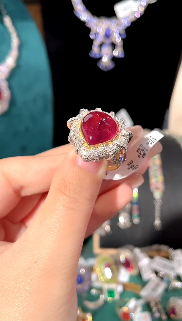 碧玺戒指银S925镶嵌P****粥戒指