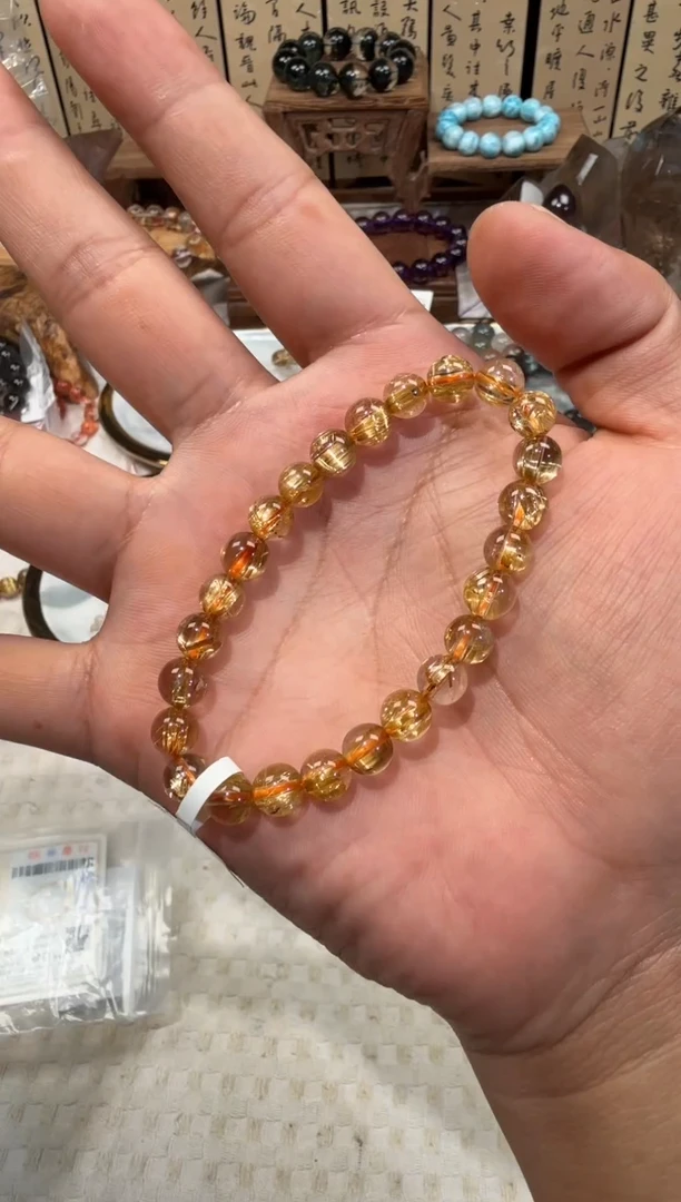 未镶嵌手串水晶SJ-94金发晶钛金 天然水晶 默认微瑕