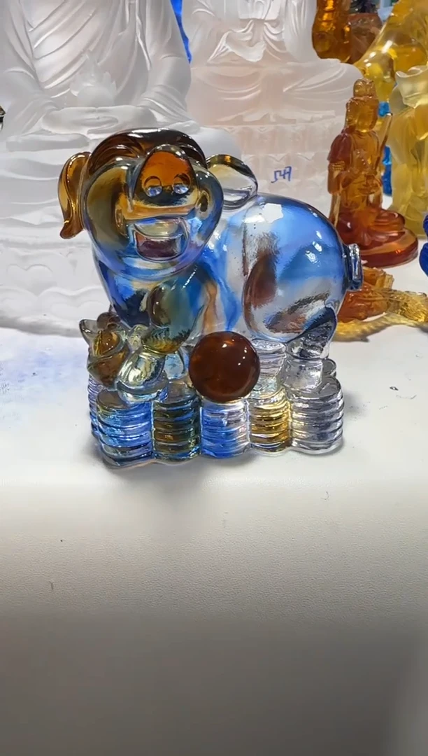 手工艺品琉璃327微瑕纯手工古法琉璃假一罚十
