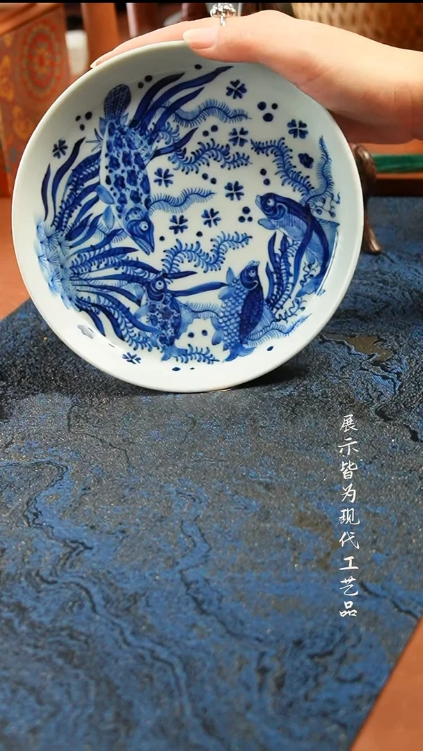 景德镇陶瓷鱼藻壶承