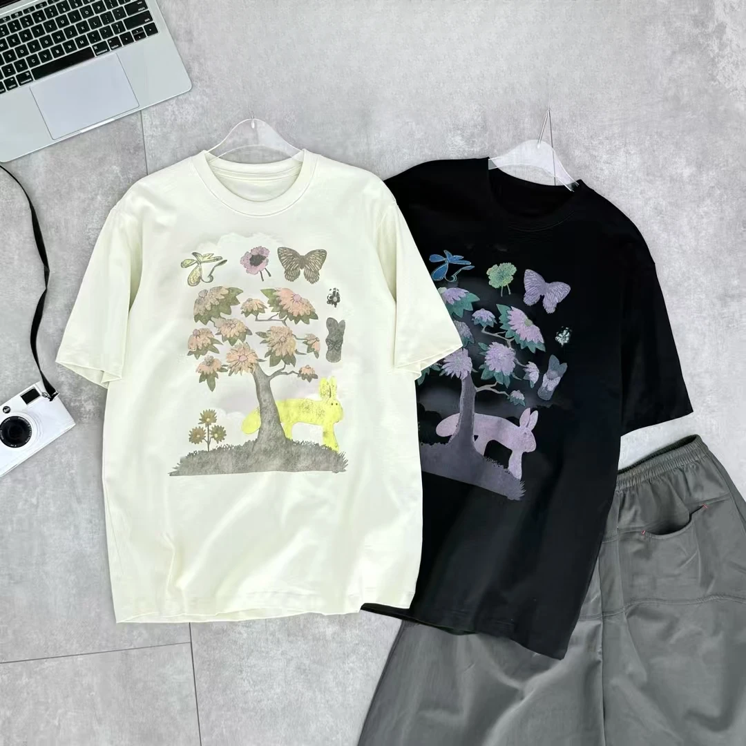 【锦衣服饰】KDM 1123卡通树叶蝴蝶时尚圆领T恤