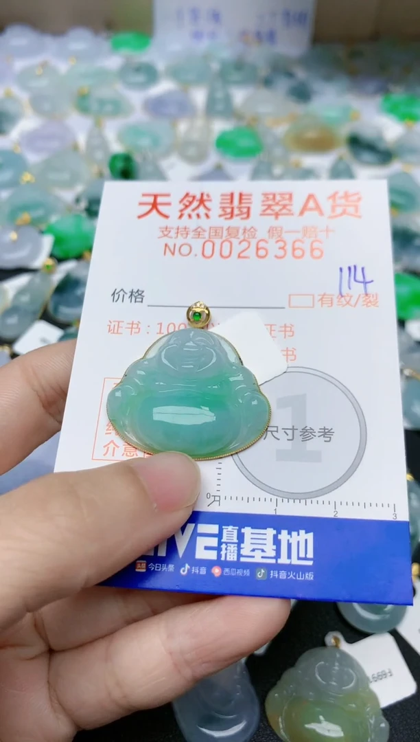 【闪购商品】翡翠颈饰18K金镶嵌天然翡翠A货