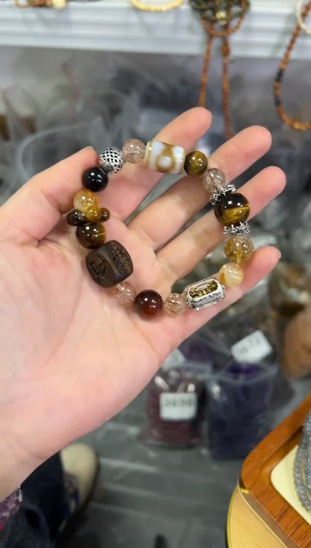 【闪购商品】水晶手链未镶嵌前途无量水晶虎眼款手链[3598]