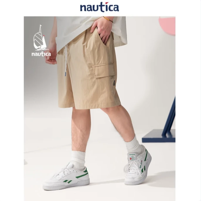 Nautica White Sail 日系POPBOY起皱布多口袋工装裤短裤PBBW5226