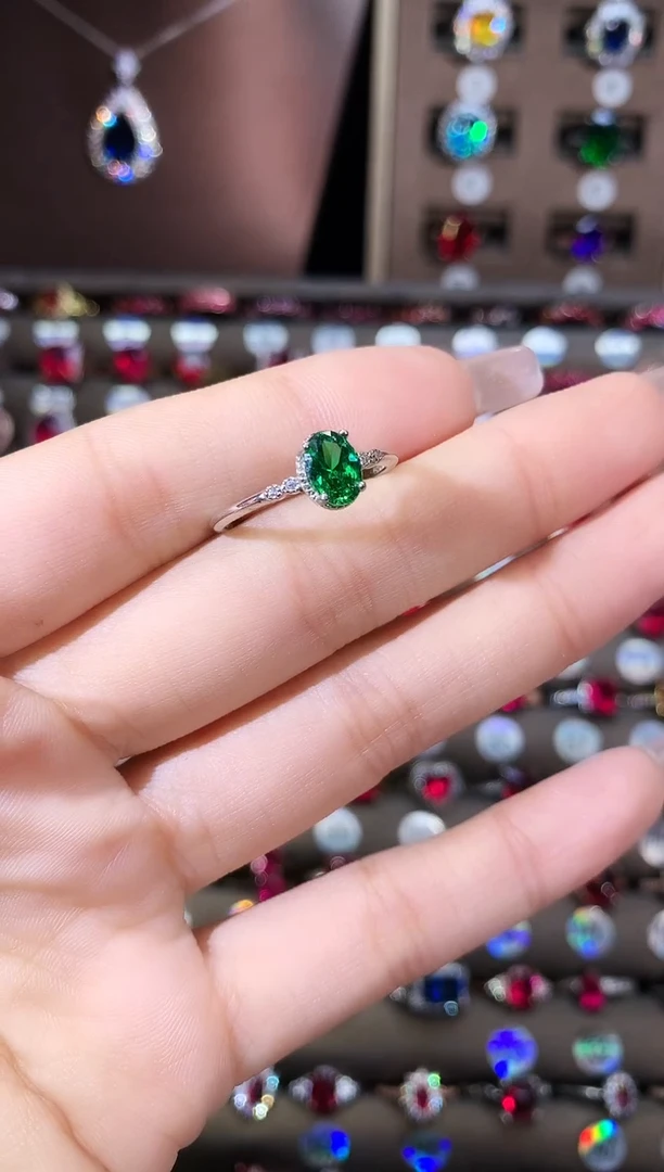 银S925镶嵌戒指碧玺57银