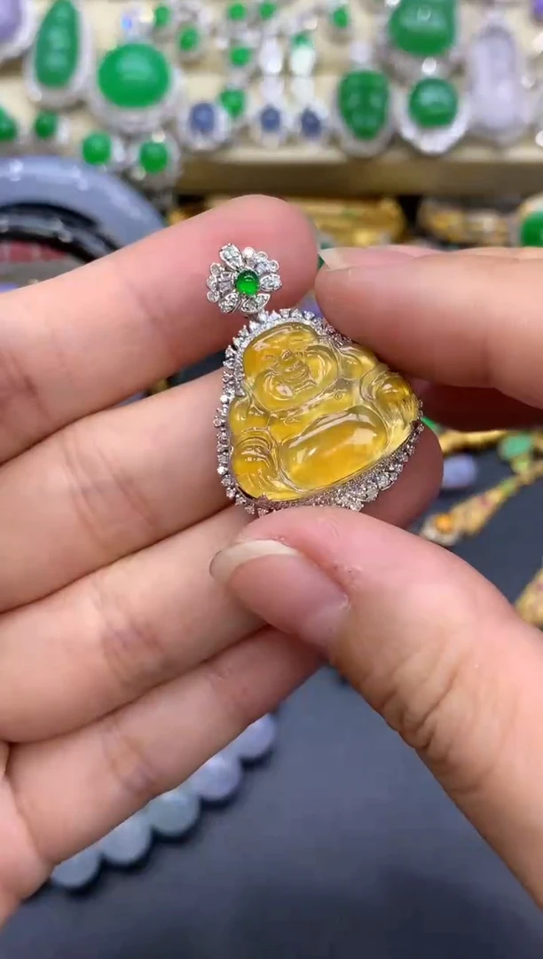 颈饰18K金镶嵌翡翠272-中国好珍宝