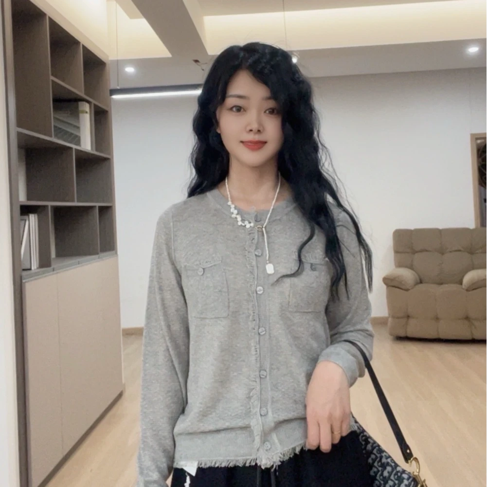 S·Y·C【康家丝绒＋小香系列 】韩版宽松休闲百搭针织上衣SYR25018