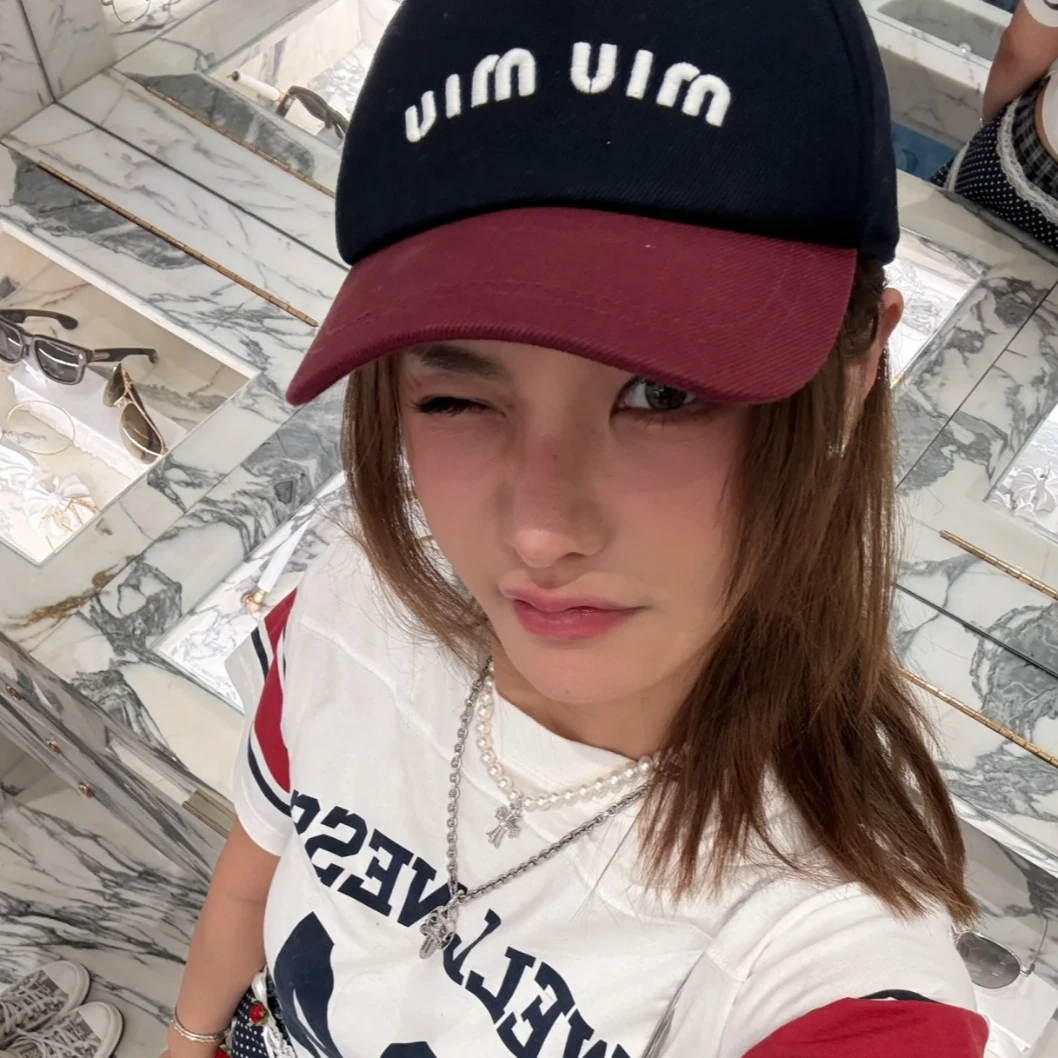 全新未使用 MIU MIU/缪缪 鸭舌帽棒球帽帽子女士印花运动帽/L