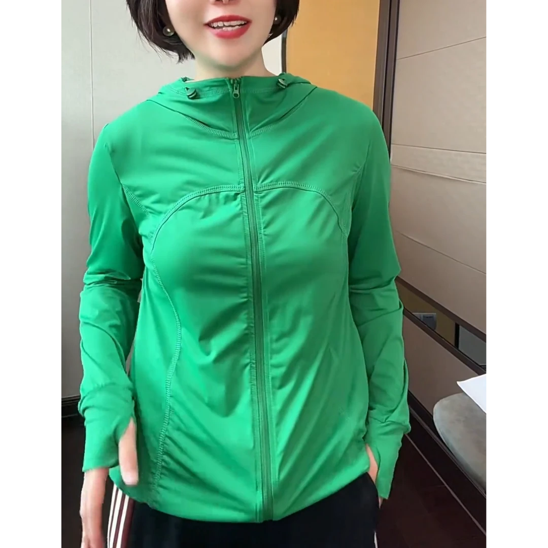 高弹冰爽防晒衣女抽绳2025年夏季新款时尚宽松户外跑步漂亮外套薄