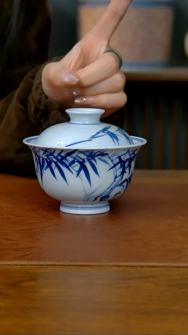 【闪购商品】写意竹子两才盖碗