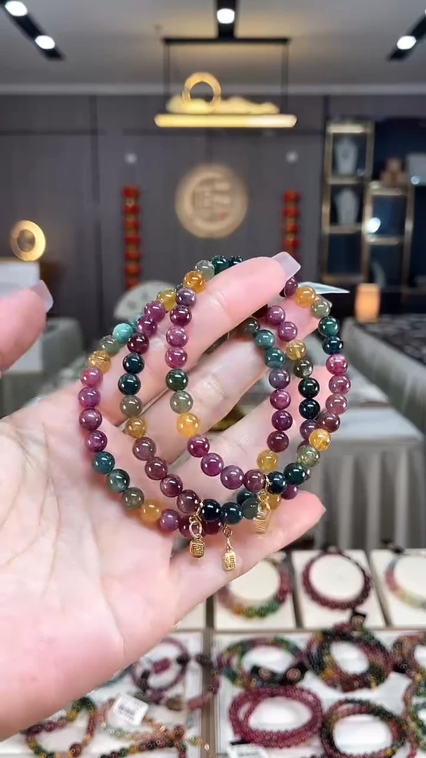 未镶嵌老矿碧玺单圈手串6mm+碧玺hon多样性发一条