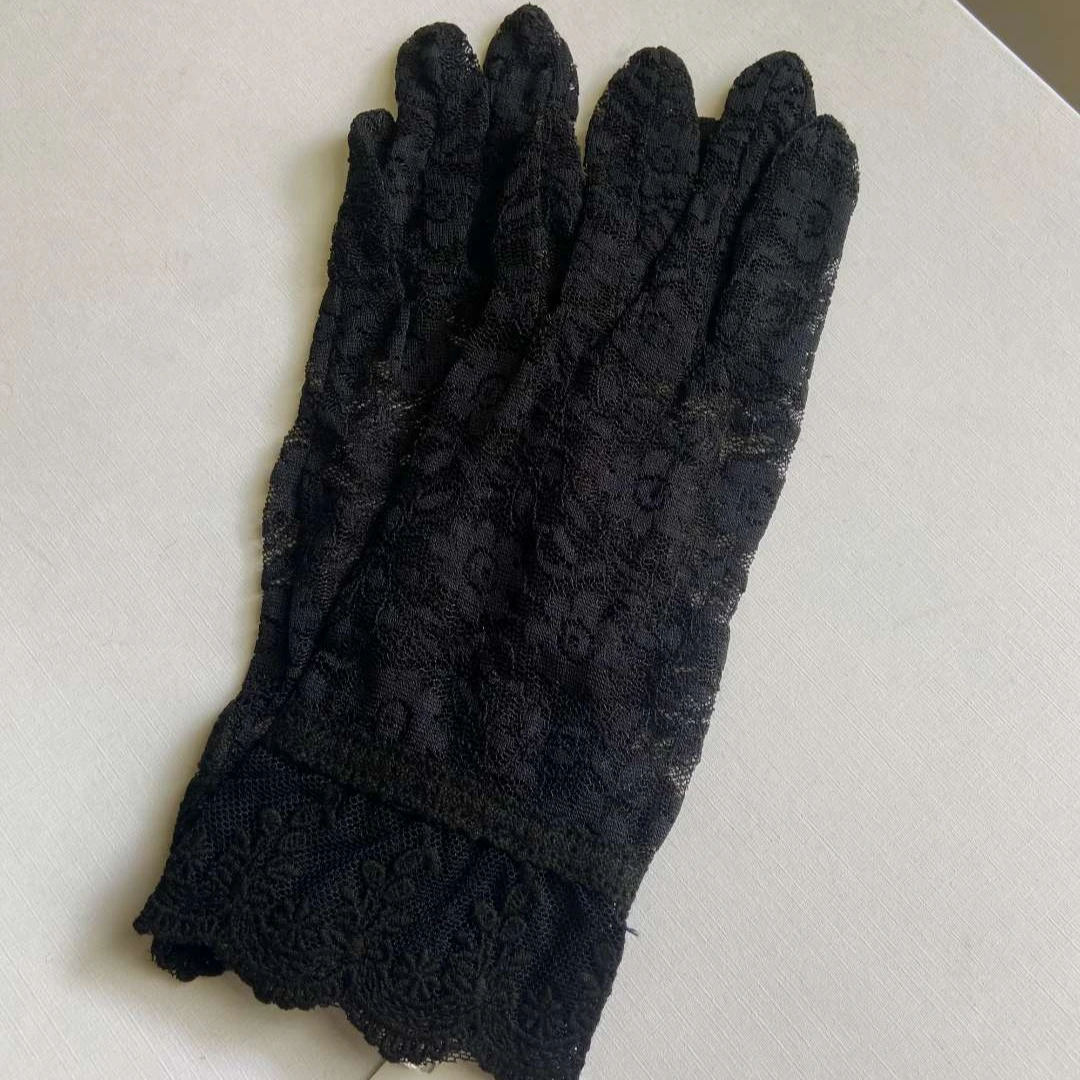 We-image优雅时尚高档夏季短款蕾丝防紫外线手套