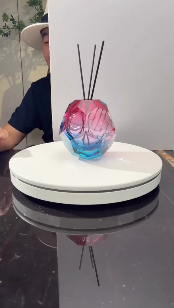 摆件璨石美学金红紫罗兰球形刻面香薰瓶