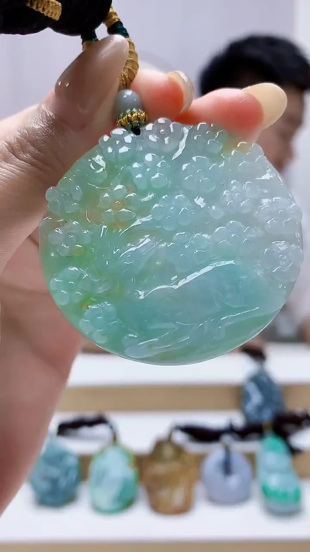 未镶嵌定制翡翠5028MM-毛货挂件98